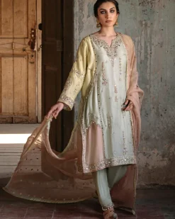 Color-Blocked Kurta Set