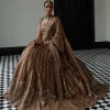 Copper Shimmer Organza Sequins Lehenga Set