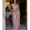Copper Tissue Organza Sari
