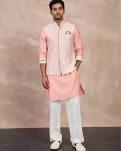 Cotton Candy Plain Chanderi Straight Kurta Set