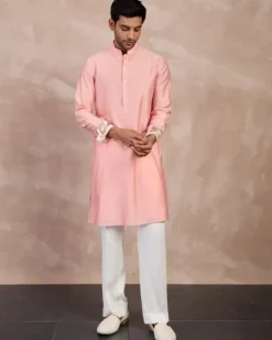 Cotton Candy Plain Chanderi Straight Kurta Set