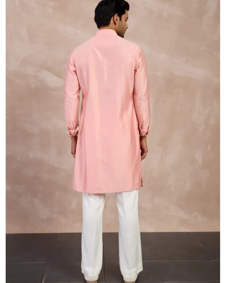 Cotton Candy Plain Chanderi Straight Kurta Set