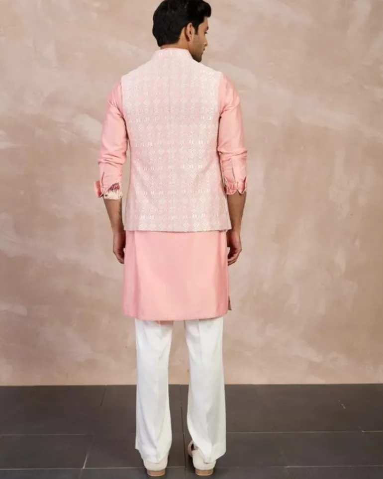 Cotton Candy Plain Chanderi Straight Kurta Set