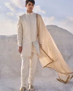 Cream Dori Sherwani Set