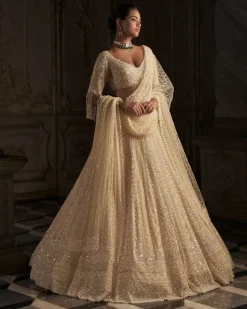 Cream Pearl Lehenga Set