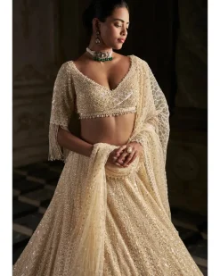 Cream Pearl Lehenga Set