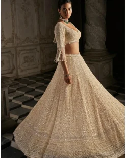 Cream Pearl Lehenga Set