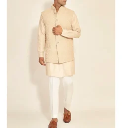 Crest Geometric Knotted Koti-Kurta Set