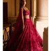 Crimson Applique Work Lehenga Set
