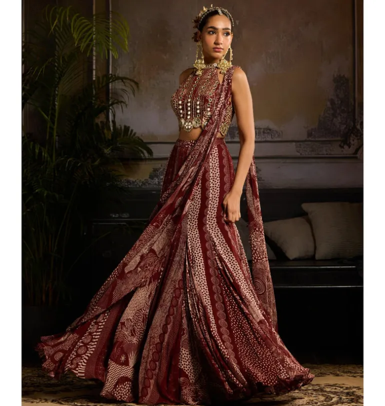 Crimson Dream Sari Set