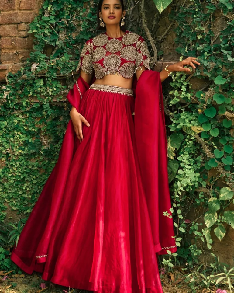Crimson Red Lehenga Set