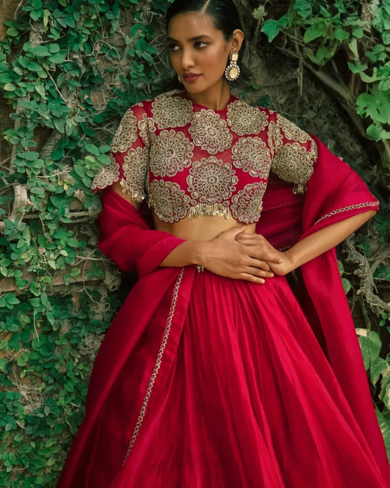 Crimson Red Lehenga Set