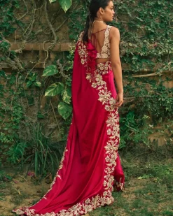 Crimson Red Sari Set