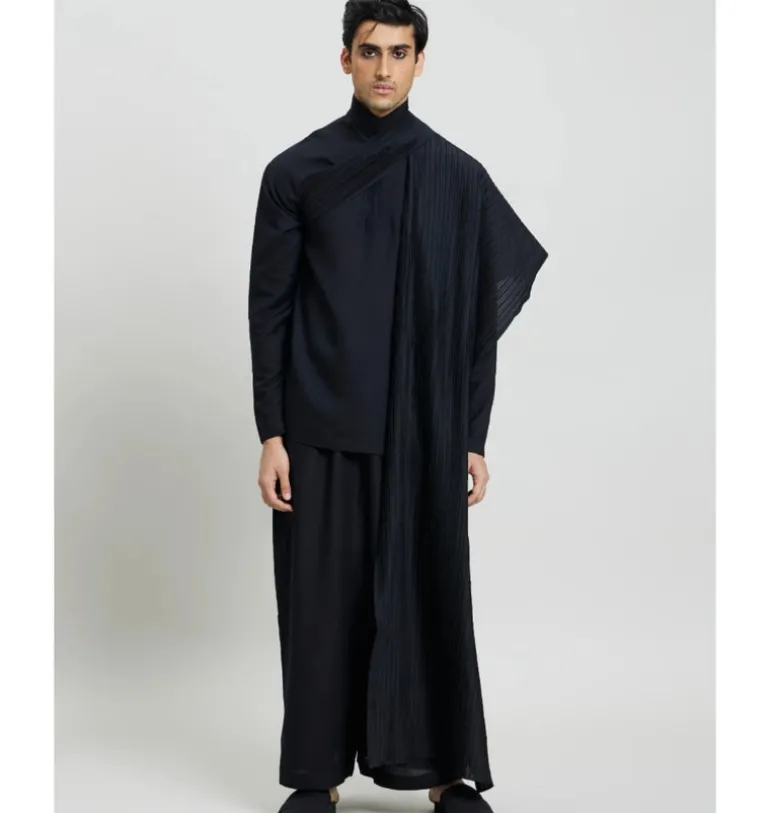 Cross Shawl Trouser Set
