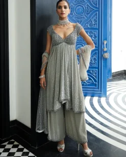Crystal Grey Kurta Set