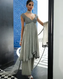Crystal Grey Kurta Set