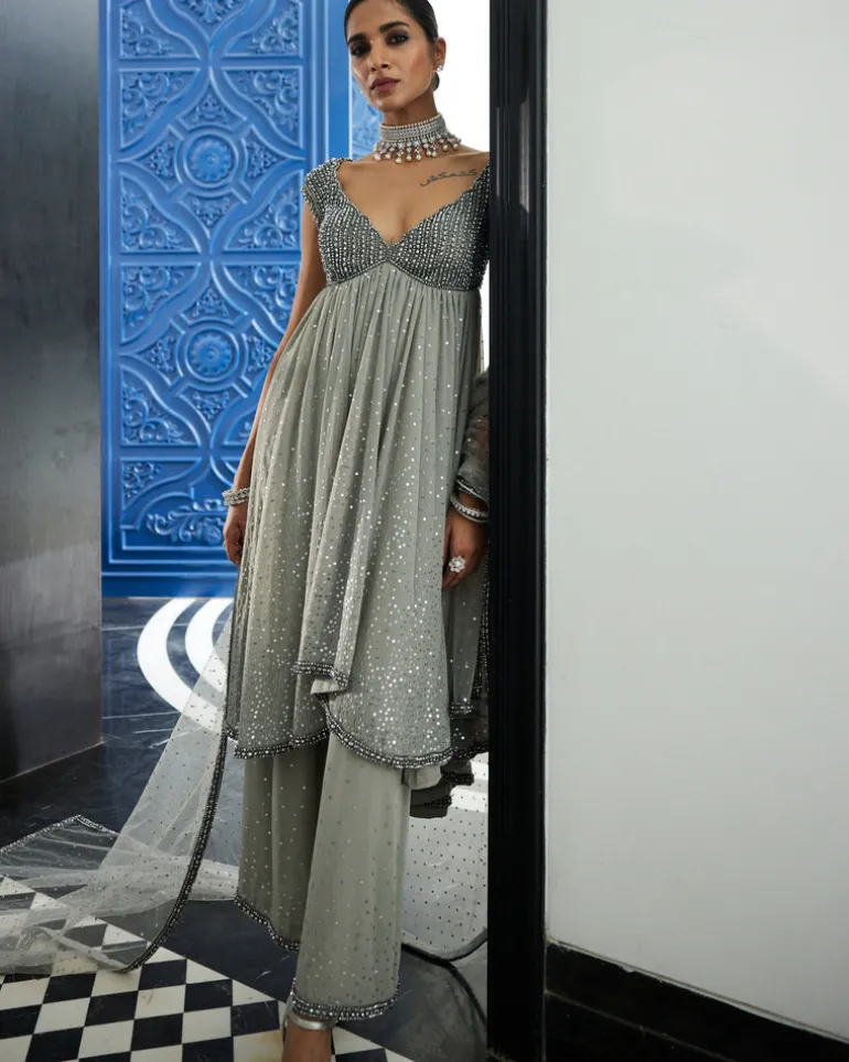 Crystal Grey Kurta Set
