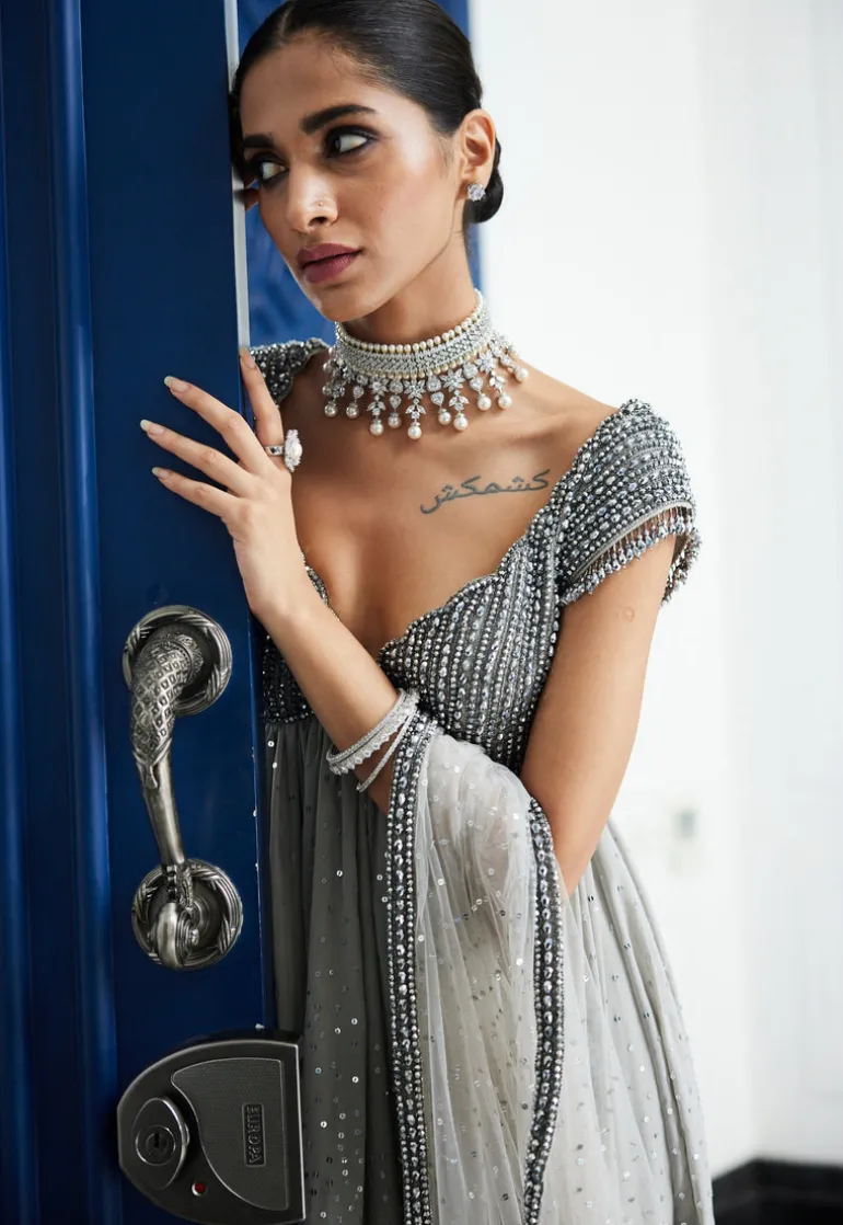 Crystal Grey Kurta Set