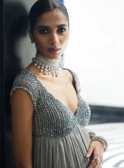 Crystal Grey Kurta Set