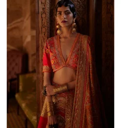 Cutdana Barfi Firoze Lehenga Set
