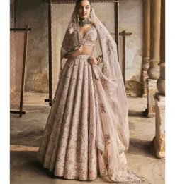 Dabka-Moti Scallop Lehenga Set