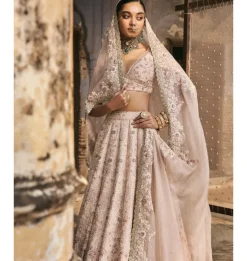 Dabka-Moti Scallop Lehenga Set
