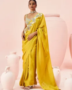 Daisy Yellow Paisley Sari