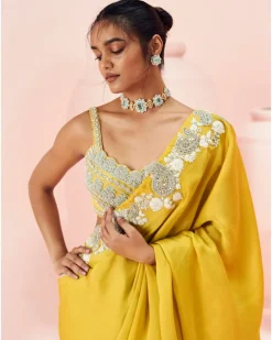 Daisy Yellow Paisley Sari