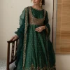 Dark Green Emerald Anarkali Set