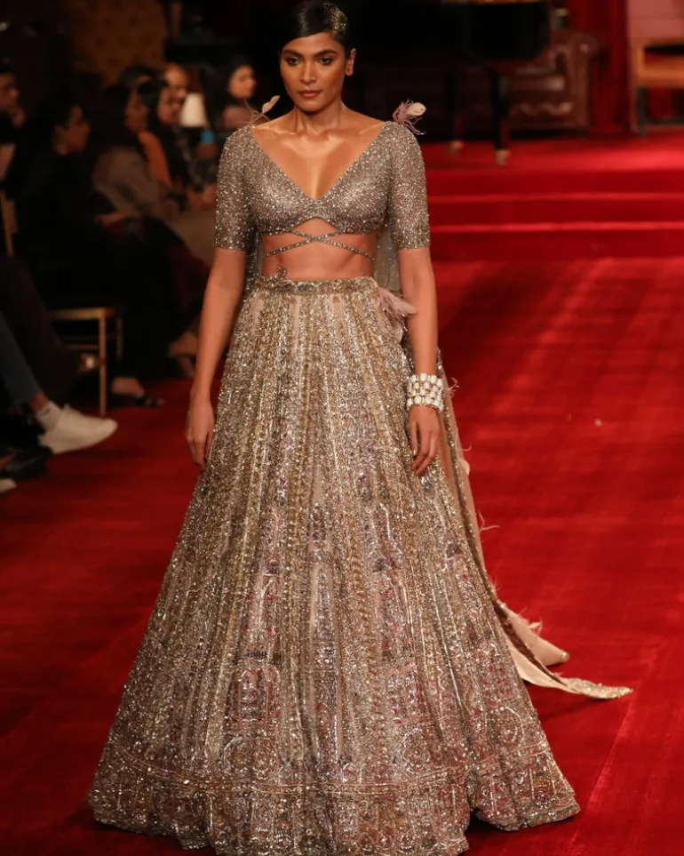 Dinah Shimmer Tulle Bridal Lehenga Set
