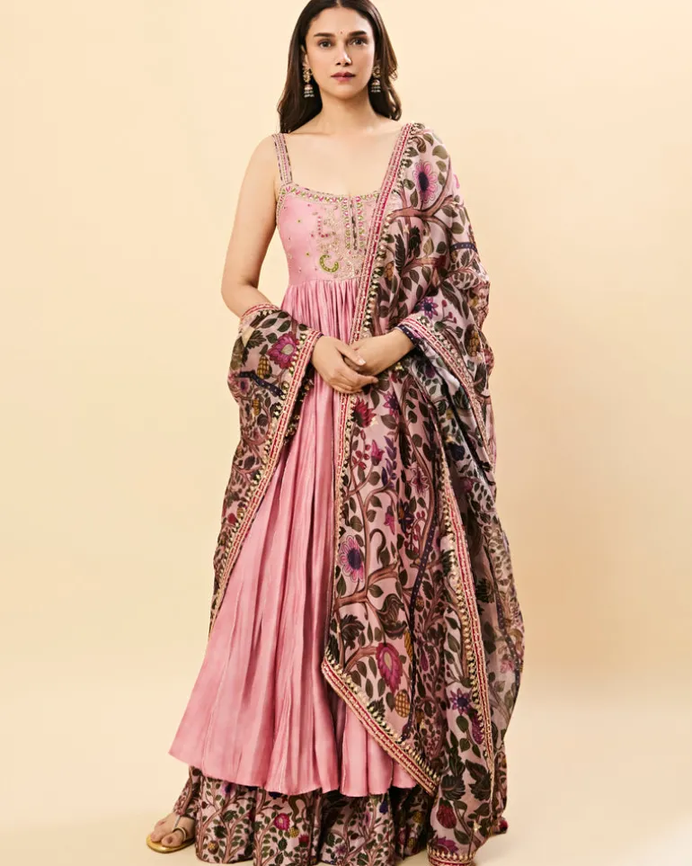 Dusky Pink Hydari Anarkali Set