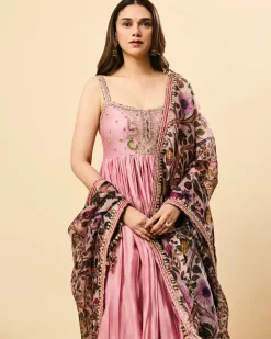 Dusky Pink Hydari Anarkali Set