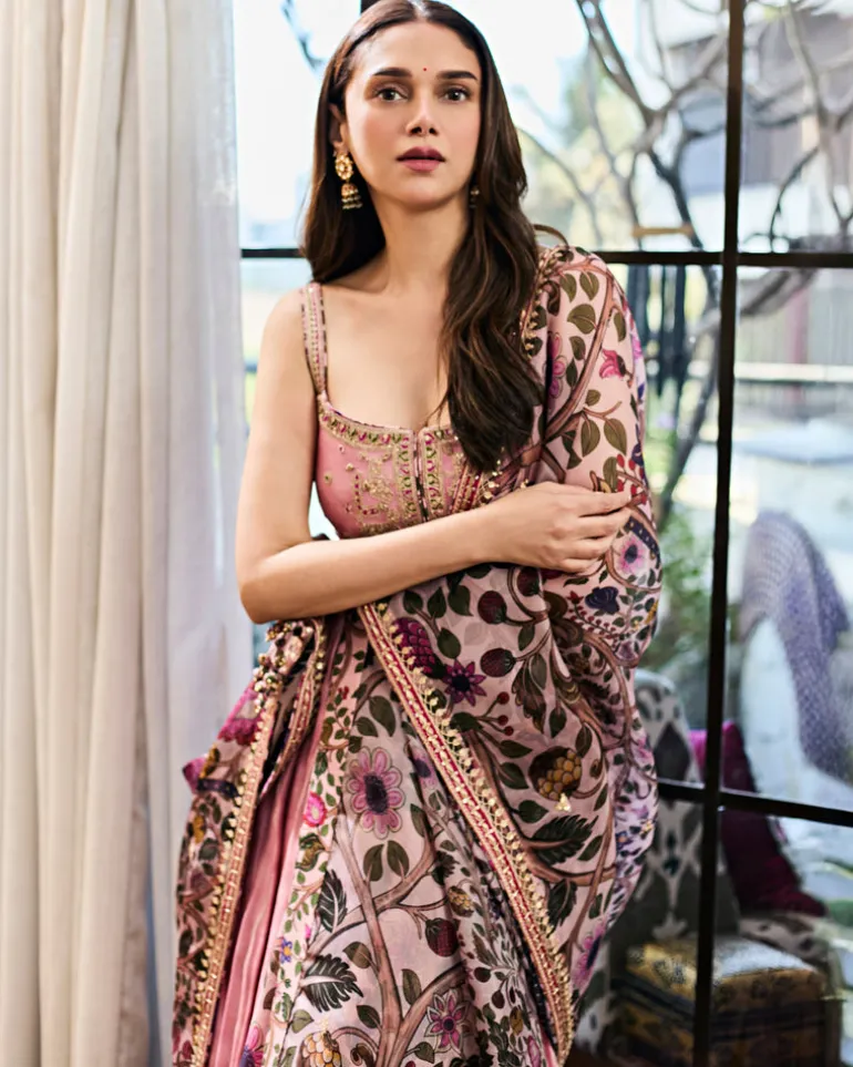 Dusky Pink Hydari Anarkali Set