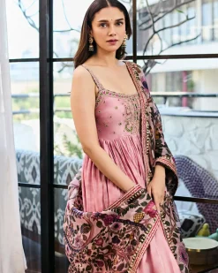 Dusky Pink Hydari Anarkali Set