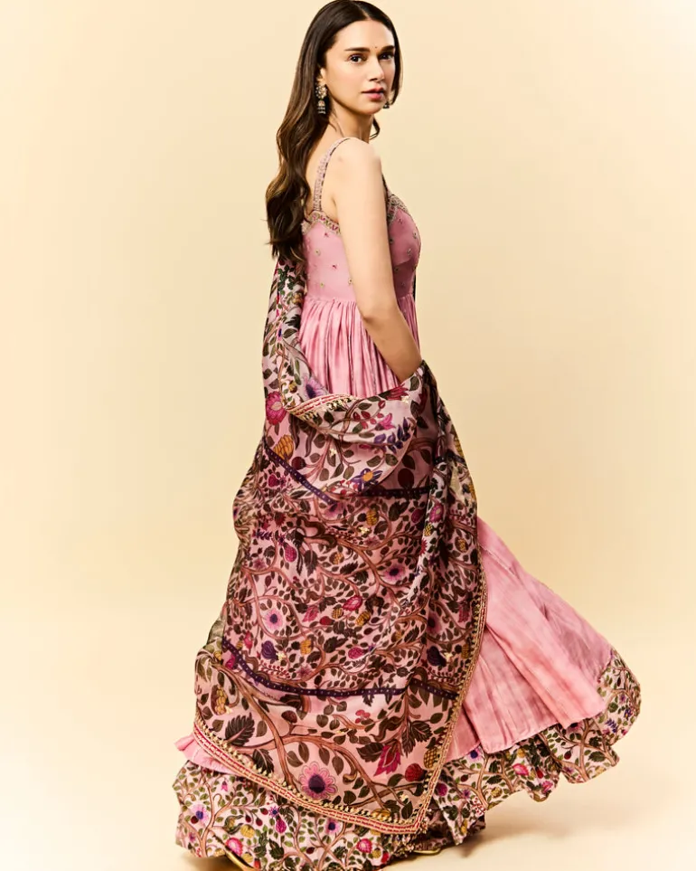 Dusky Pink Hydari Anarkali Set
