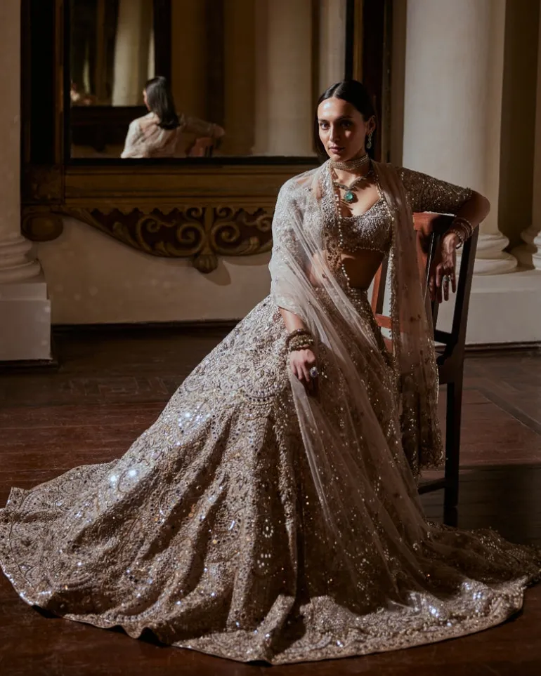 Dusky Rose Mirror Lehenga Set