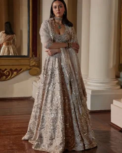 Dusky Rose Mirror Lehenga Set