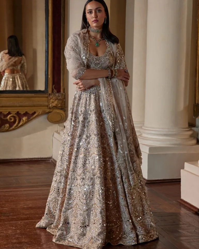 Dusky Rose Mirror Lehenga Set