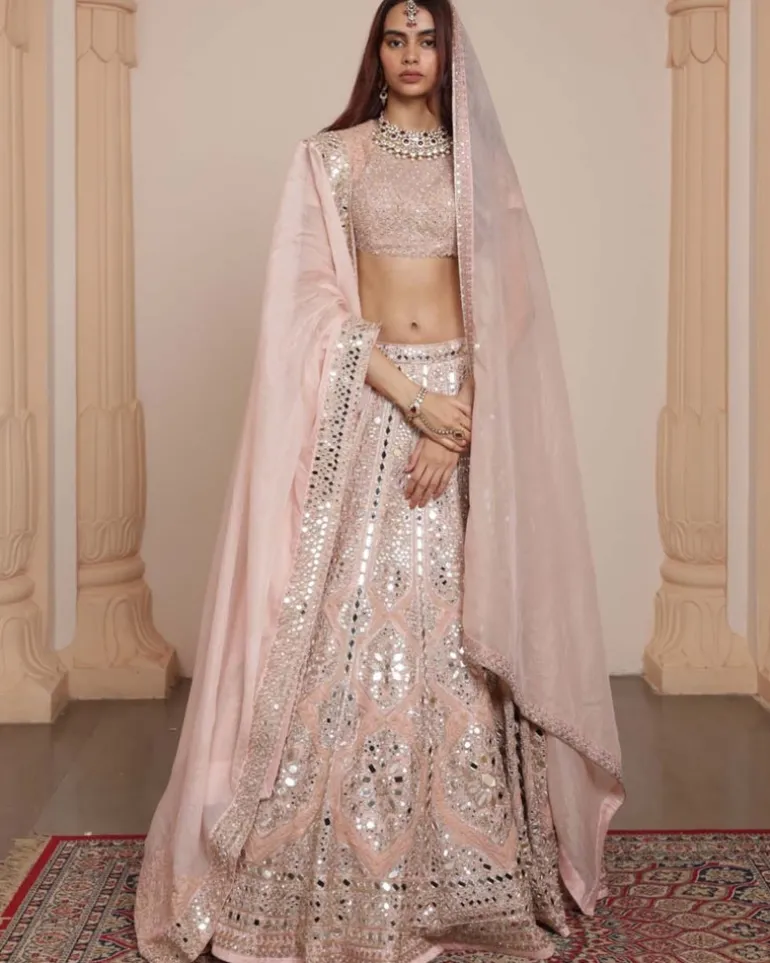 Dust Pink Rose Gold Lehenga Set