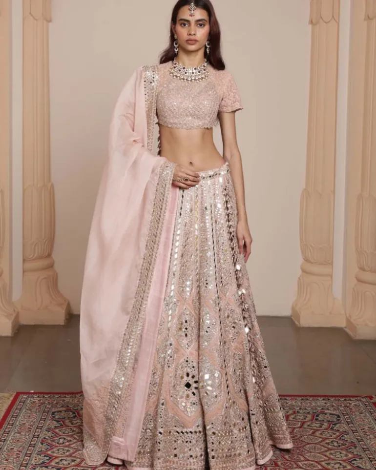 Dust Pink Rose Gold Lehenga Set