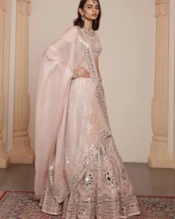 Dust Pink Rose Gold Lehenga Set