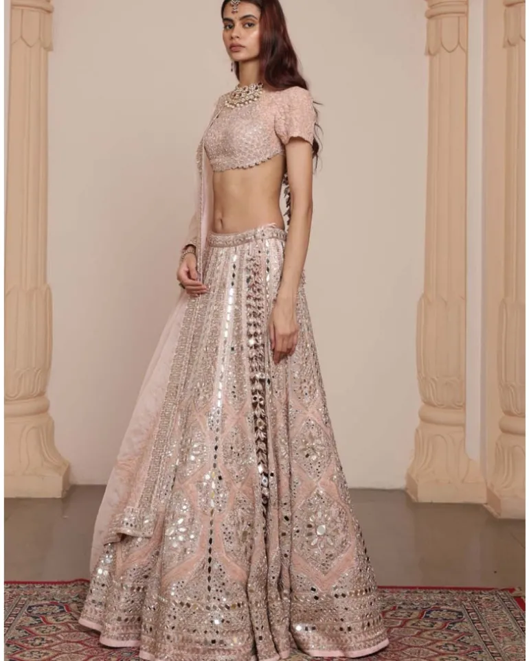 Dust Pink Rose Gold Lehenga Set