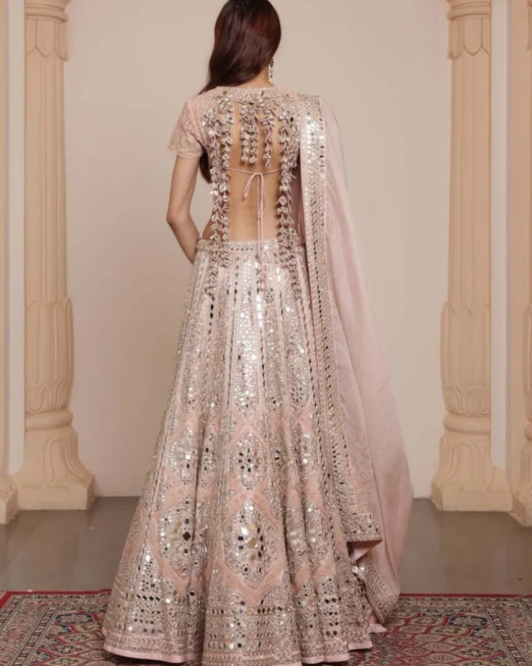 Dust Pink Rose Gold Lehenga Set