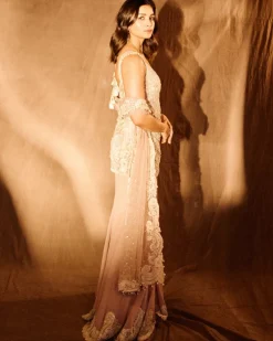 Dusty Pink Pearl Sharara Set