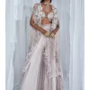 Eliza Sharara Set With Cape And Blouse