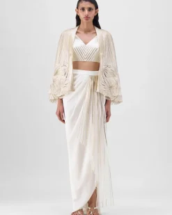 Embroidered Cape Set