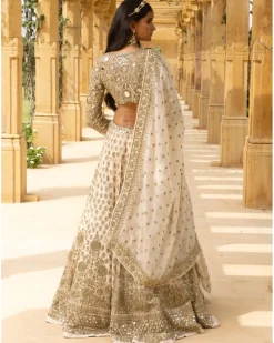 Embroidered Coconut Rose Gold Lehenga Set