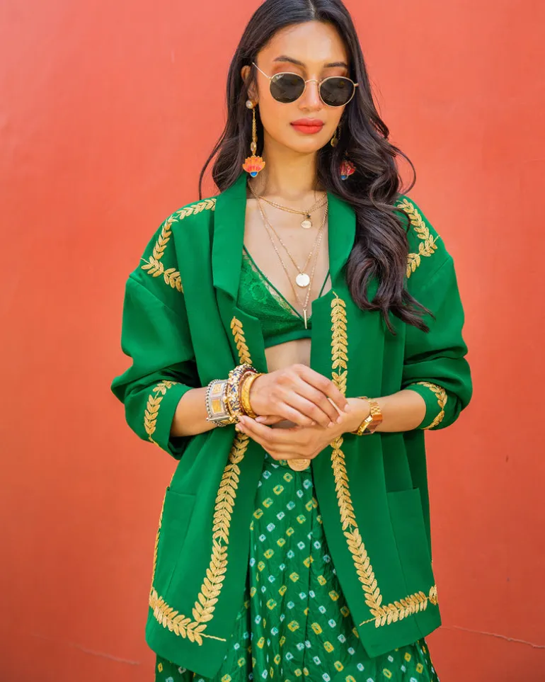 Emerald Bandhini Set