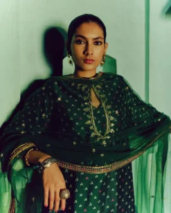 Emerald Green Bandhej Kurta Set