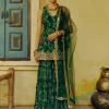 Emerald Green Bandhej Sharara Set